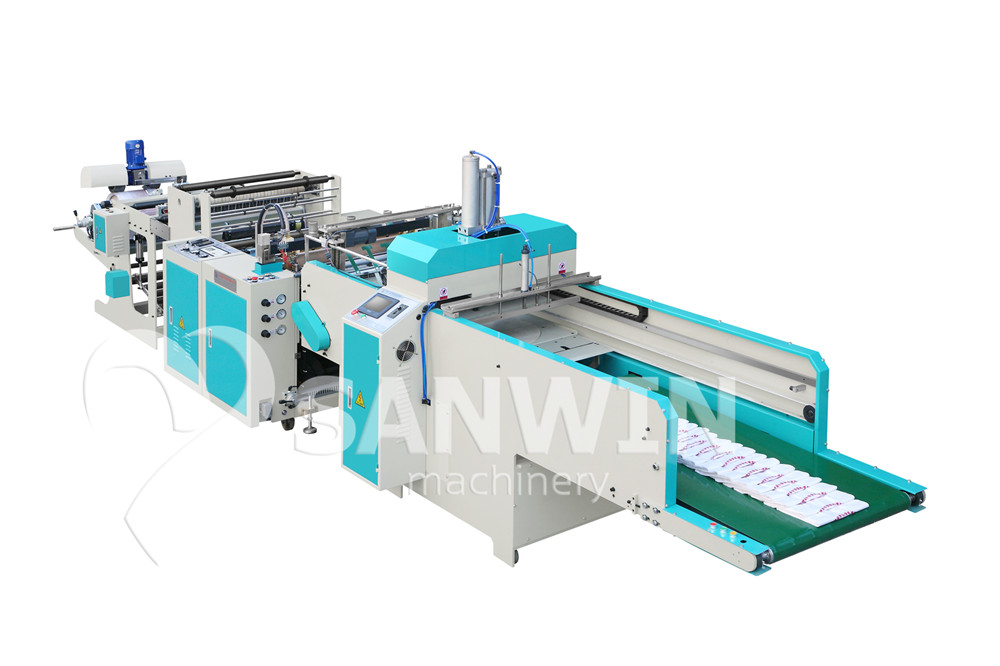 Fully Automatic Middle Speed Heat Cutting Double Line T-shirt Bag Making Machine