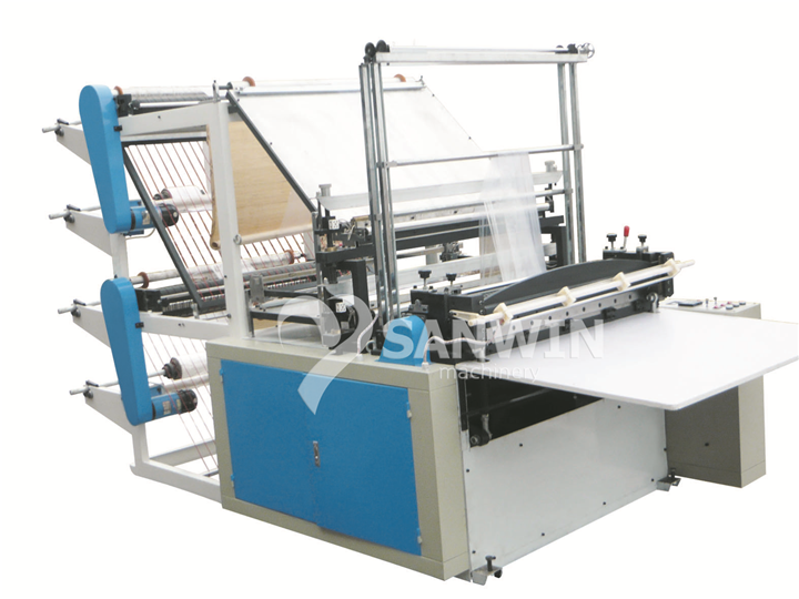 Two Layers Four Lines Heat Sealing Cold Cutting Bag Making Machine 